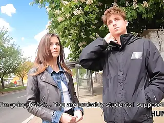 The young cuckold stands back, heart pounding as his GF dives into worshipping a stranger's length. Jealousy mixes with thrill, turning the scene into a storm of mixed emotions. That intense gaze from across the room heightens the drama, making the moment unforgettable.