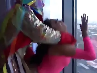 Cali Caliente gets caught in the clown's rough game, her body yielding to wild, unpredictable thrusts that leave her reeling