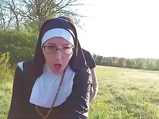 That nun slips into a sinful act before church, her body yielding to deep rhythms that fill the air with hushed excitement. Candles flicker, casting shadows that dance on flushed cheeks as warmth spreads in unexpected ways. She savors the thrill, letting go in a rush of forbidden pleasure that leaves traces of ecstasy lingering like a hidden confession.